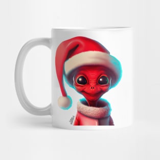 Christmas cute alien with Santa hat Mug